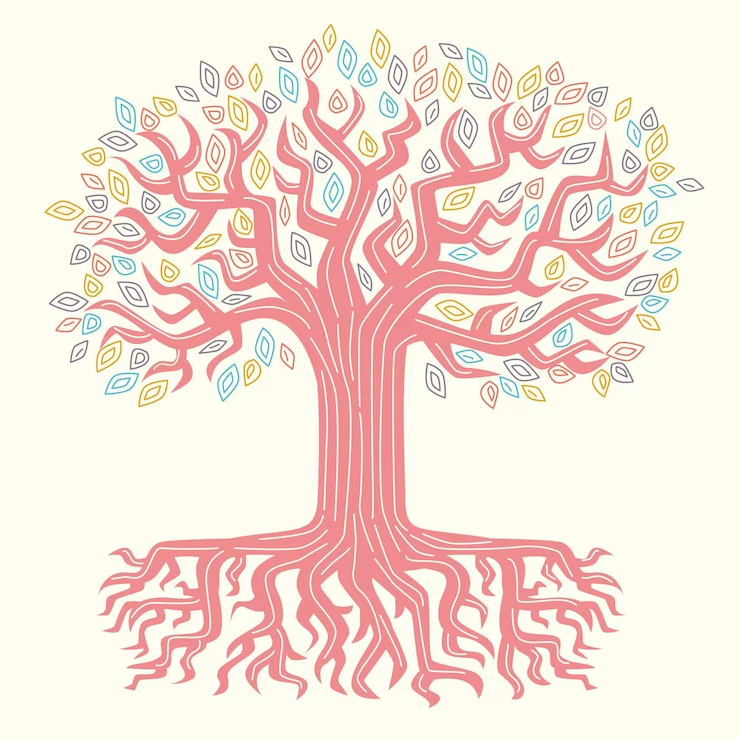 Vector Illustration of Family Tree
